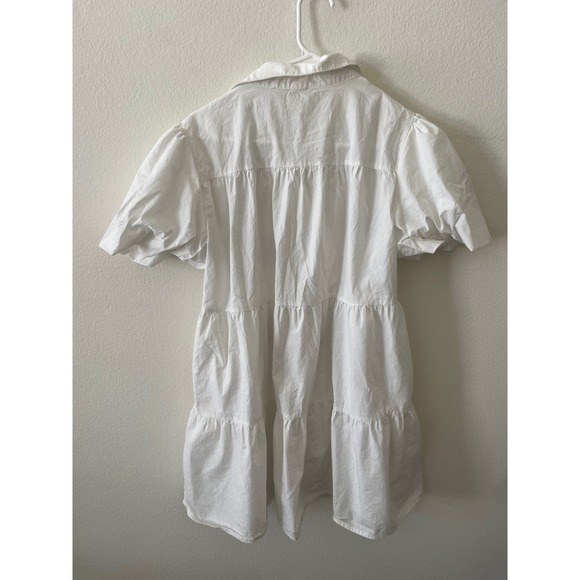 Peach Love California White Sequin Football Tiered Mini Dress Game Day XL - Picture 4 of 5